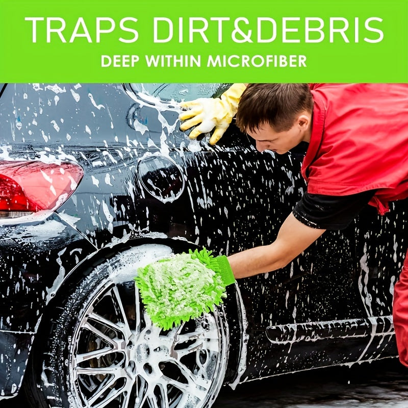 2/4 Pcs Microfiber Car Wash Gloves Soft Scratch-Free Cleaning Tools