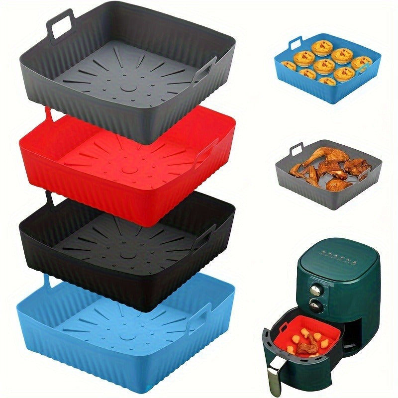 Silicone Air Fryer Liner Tray Non-Stick Dishwasher Safe Heat Resistant