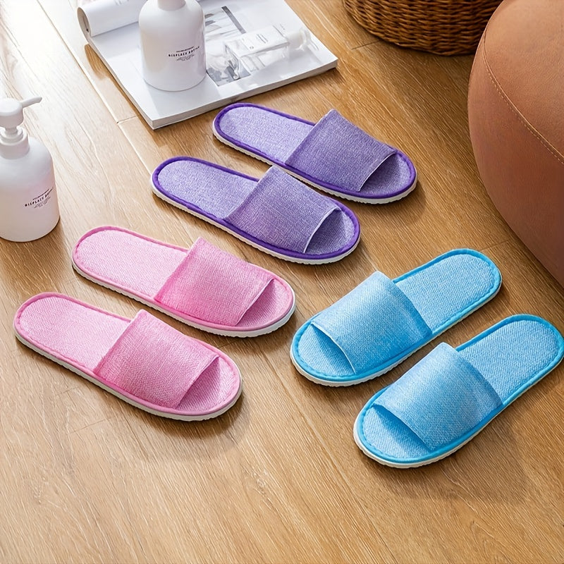 Unisex Disposable Travel Half Slippers 6 Pack Lightweight Open-Toe