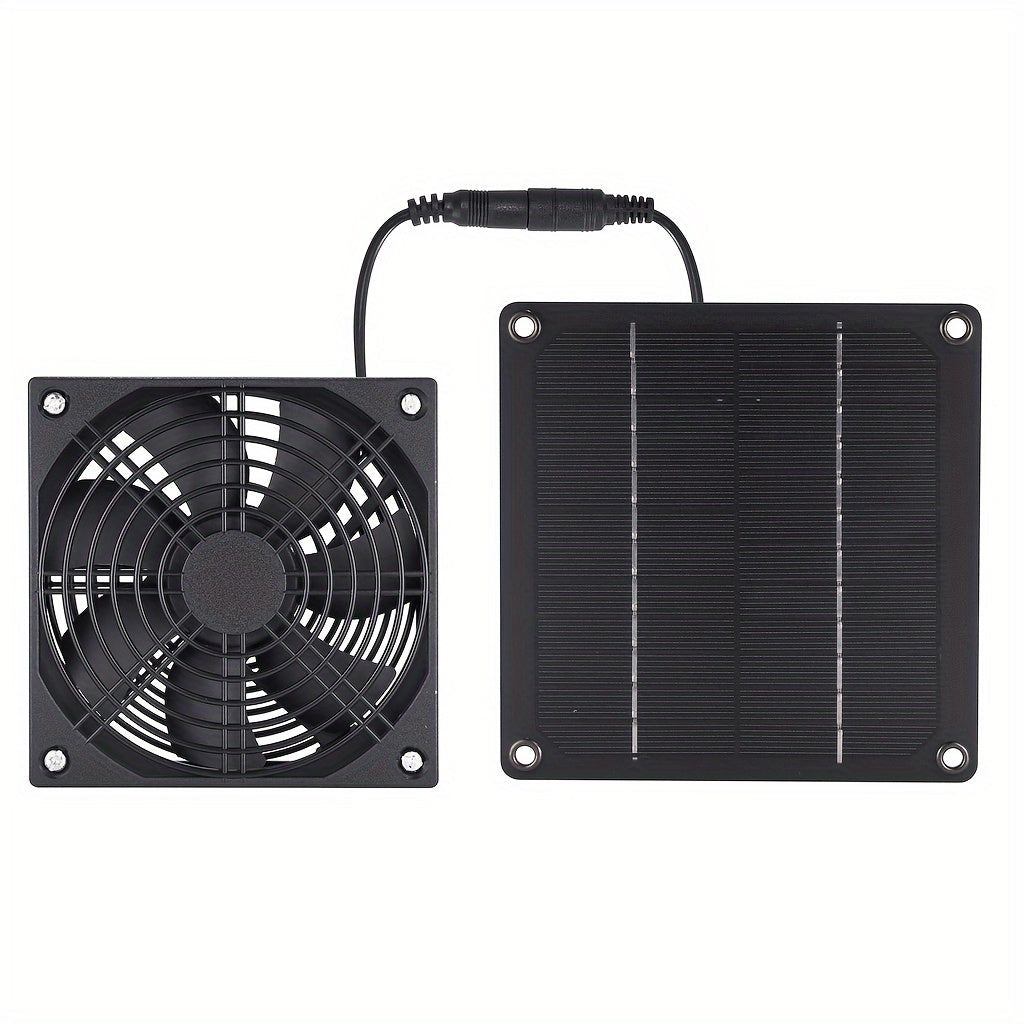 Portable Solar-Powered Fan Kit with 2W9V Panel, Ventilation, and Extension Cord
