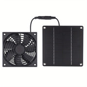 Portable Solar-Powered Fan Kit with 2W9V Panel, Ventilation, and Extension Cord