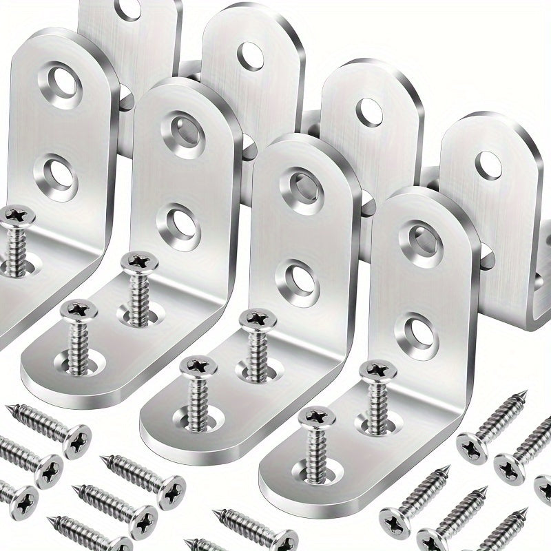 75pcs Stainless Steel 304 Grade L Brackets Corner Mounts for Shelves Tables
