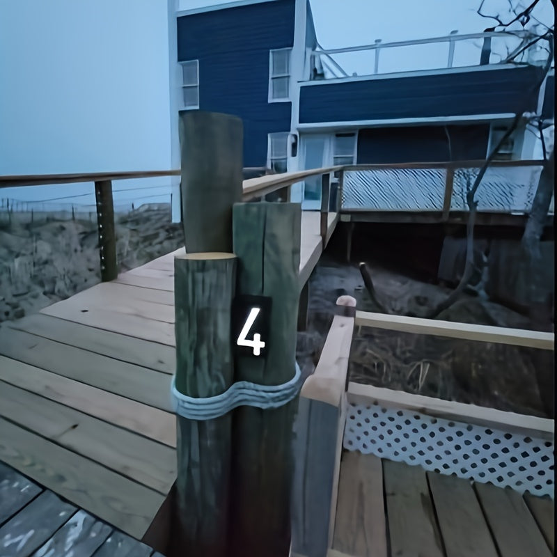 Luz de número de casa solar LED para exteriores, a prueba de agua, señal de dirección, iluminador de pared para jardín y patio