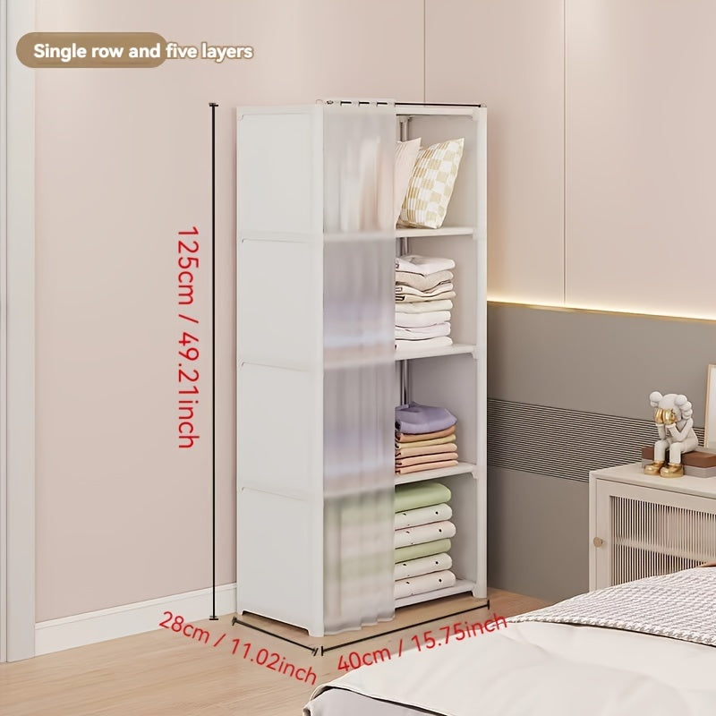 Metal Multi-Layer Storage Organizer with Dustproof Shelves for Bedrooms Dorms and Classrooms