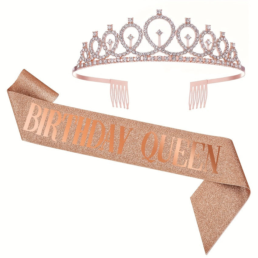 Bolalar tug'ilgan kunlari uchun taxt taxti va sochiq bilan bosh bandlar to'plami, yelka kamar va soch taqilishi etiketi