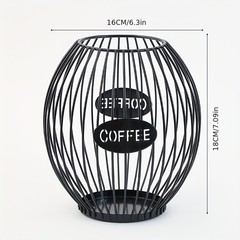 Organizador de cápsulas de café de hierro para cocina, negro, almacenamiento y exhibición