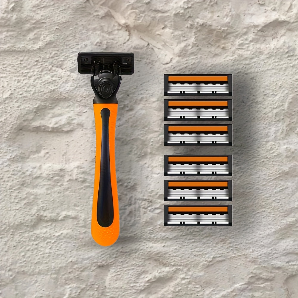 Vibrant Orange Manual Safety Razor for Men and Women with Stainless Steel Blades
