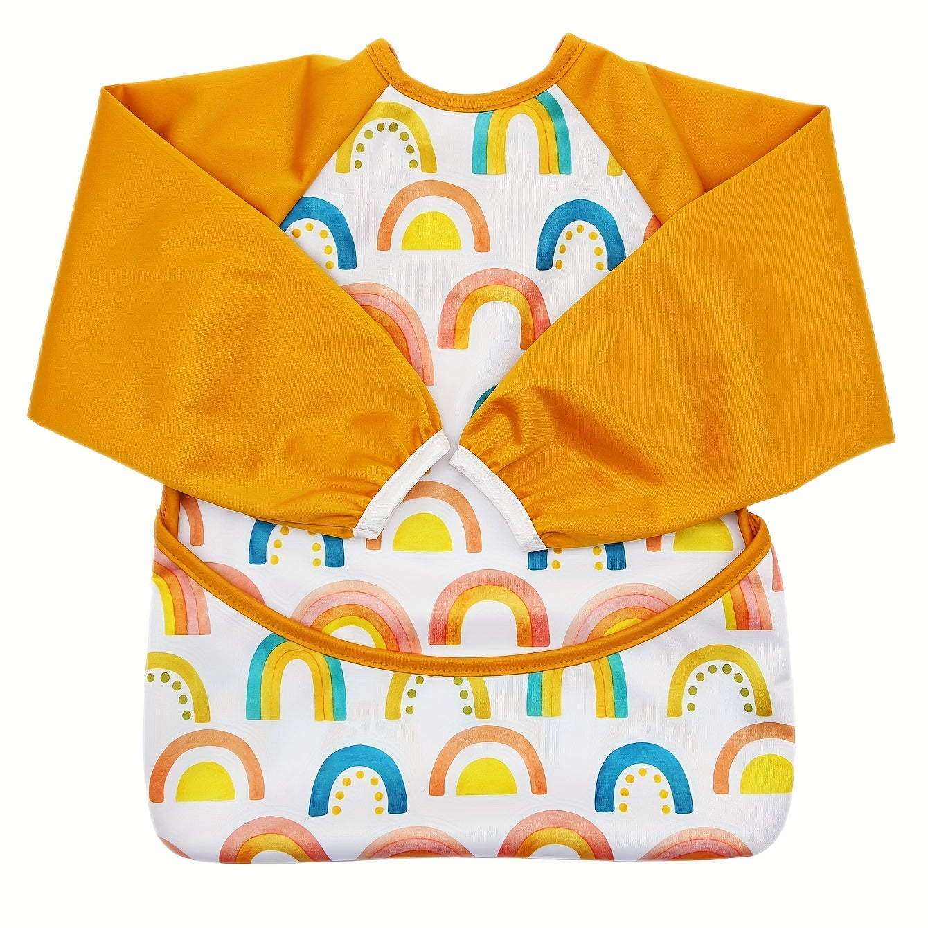 Baby Bibs Rainbow Print Long Sleeve Bib Suit for Babies 6-24 Months One Size