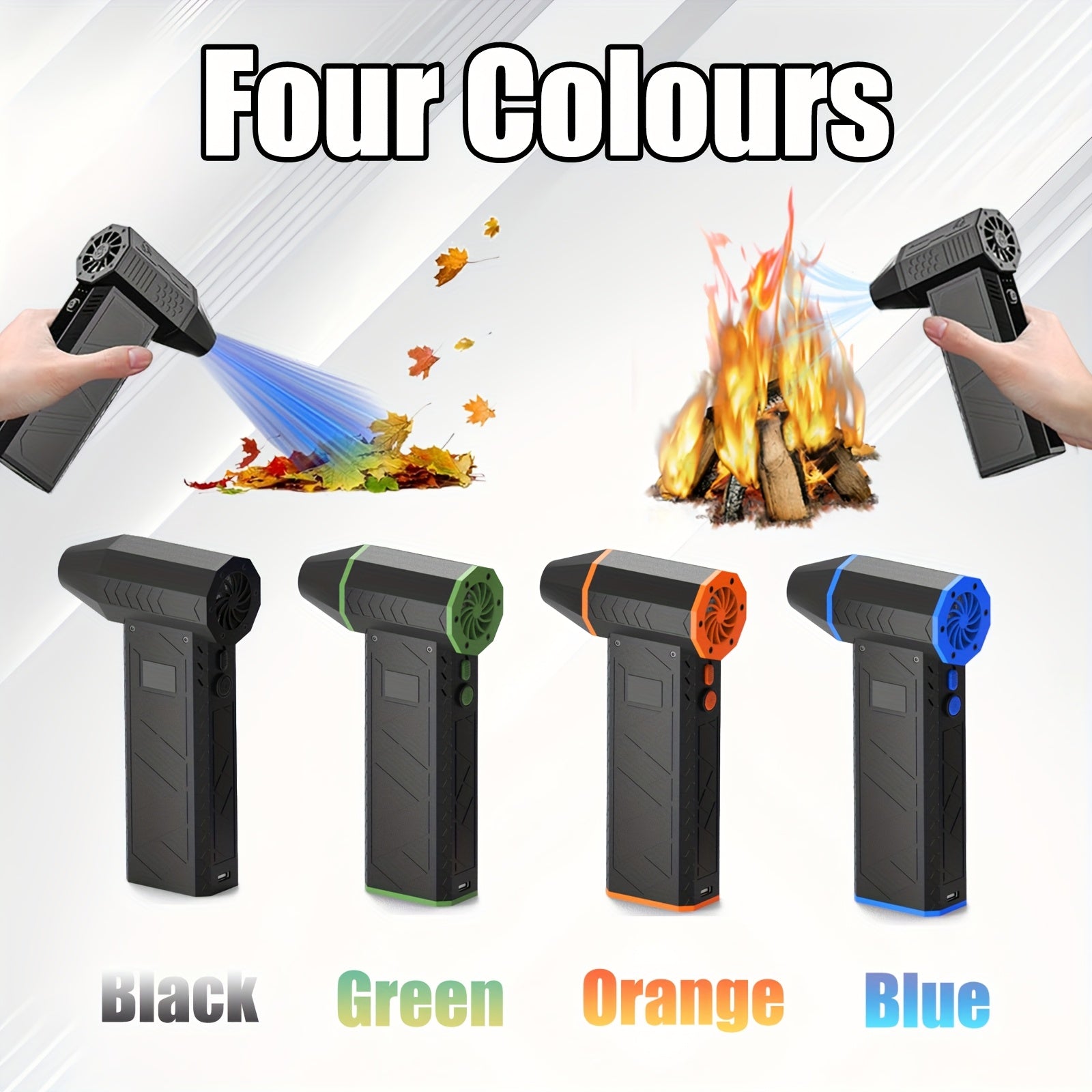 4-скоростной беспроводной турбо-вентилятор с воздушным дустером мощностью 100 Вт, USB-заряжаемый, с цифровым дисплеем, несколько насадок для клавиатур, автомобилей, дома и использования на улице - Турбо-джетный вентилятор