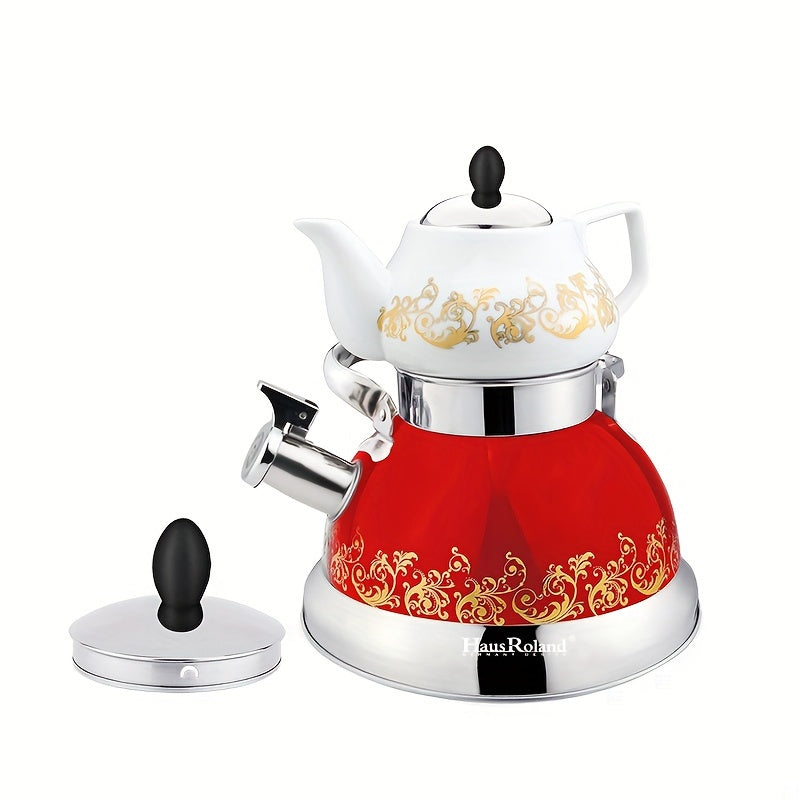 Stainless Steel Whistling Kettle Set 3L and 0.7L for Gas Stove Kitchen