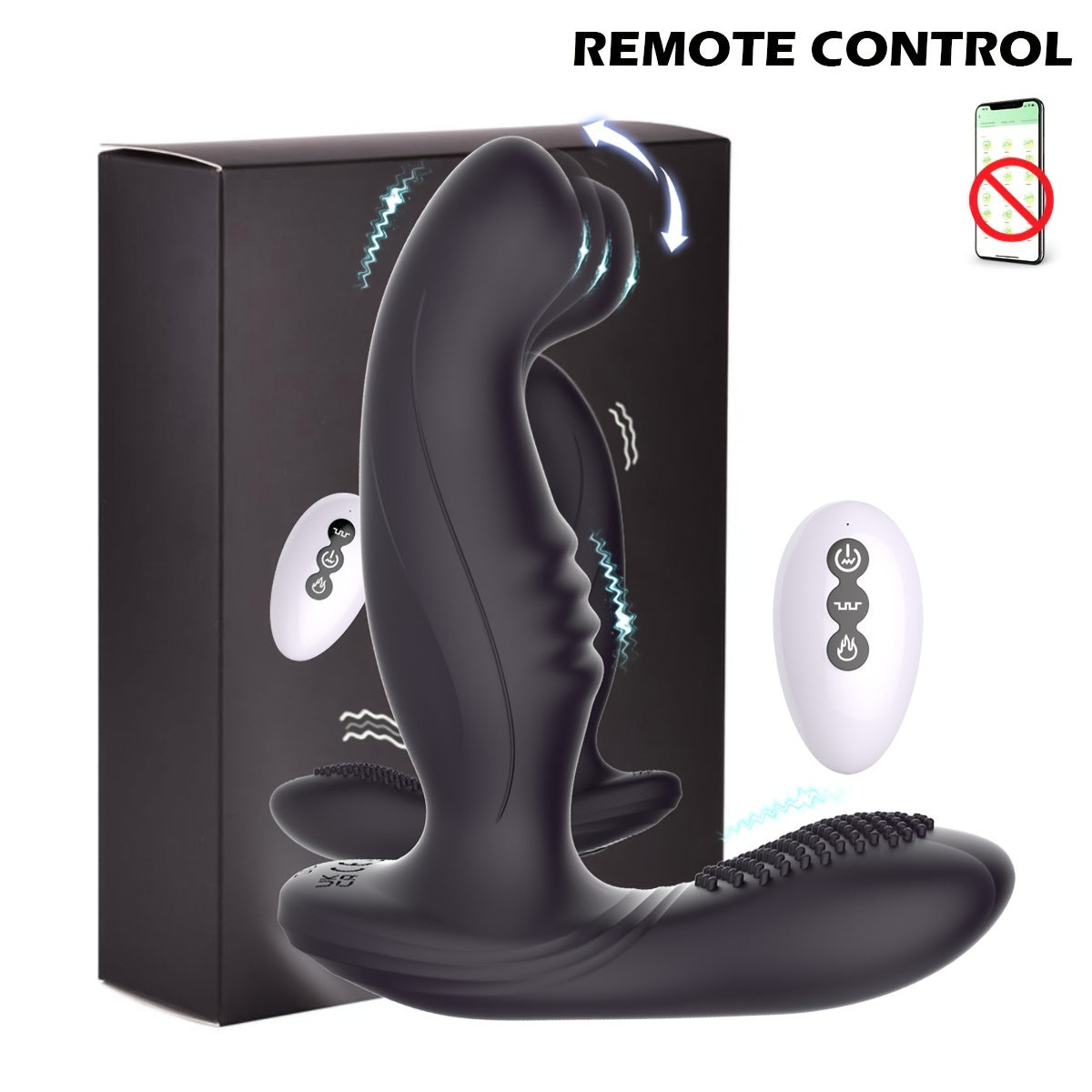 Men Silicone Finger-like Prostate Massager with Remote Control and USB Rechargeable