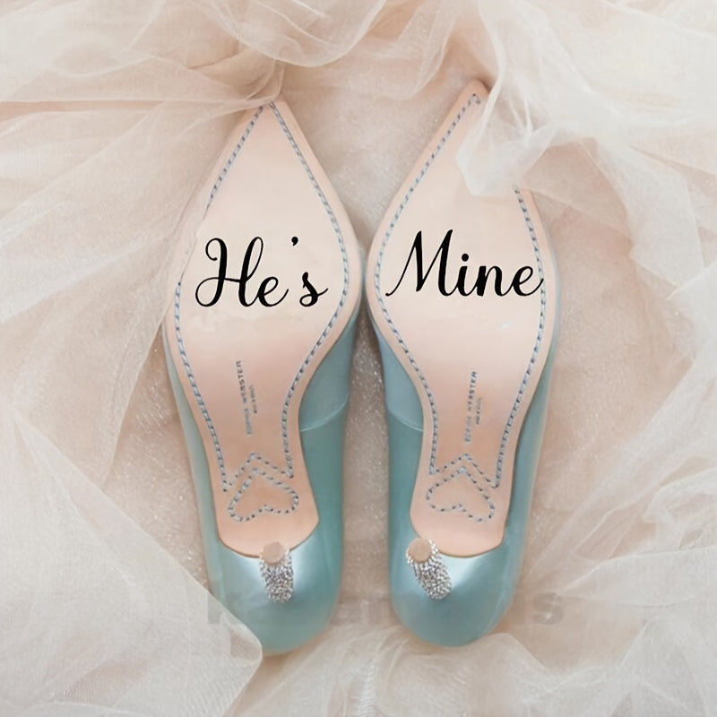 Bride and Groom Wedding Shoe Stickers - Party Decorations, White Vinyl