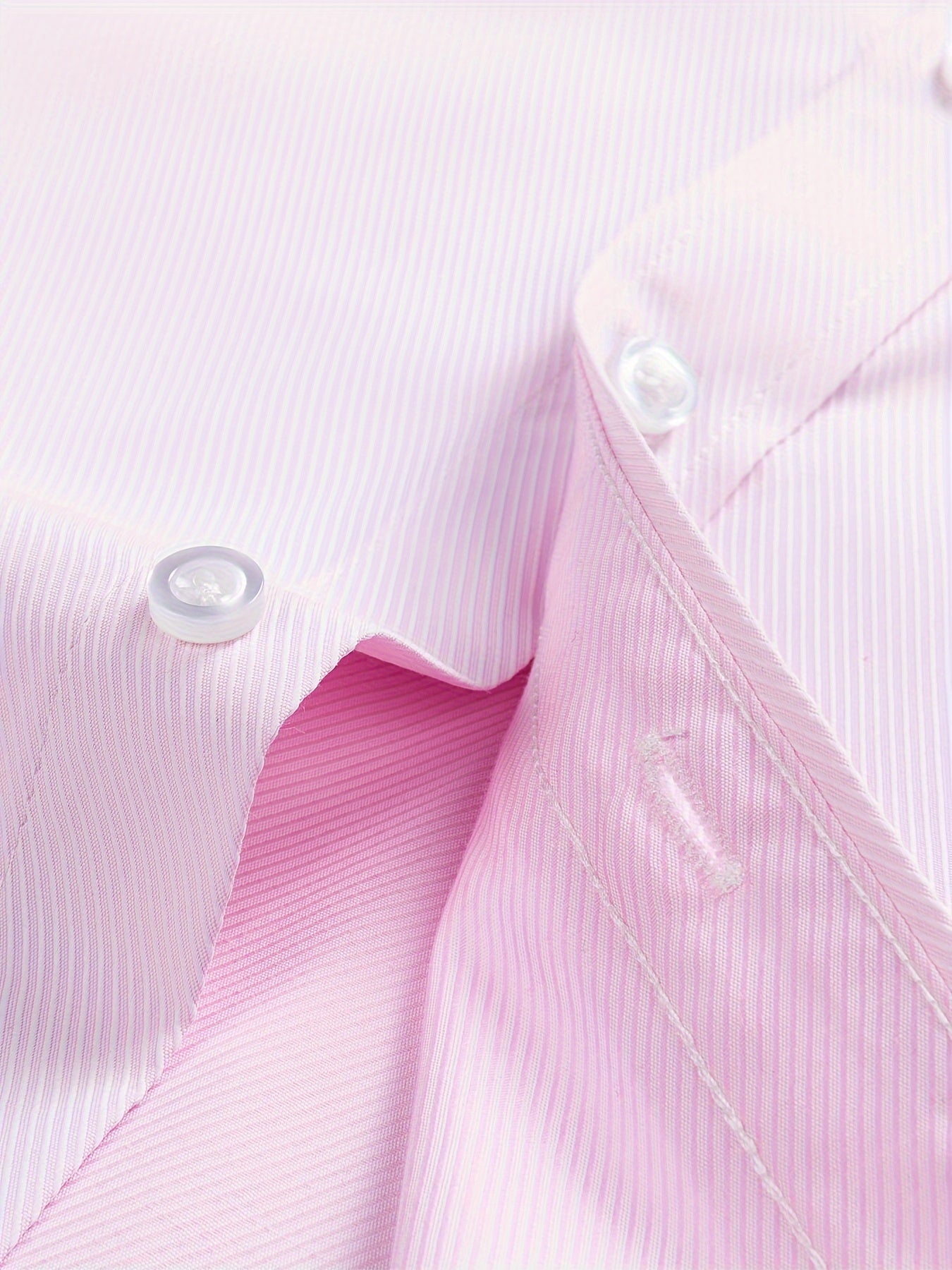 Men's Solid Color Long Sleeve Cotton Blend Shirt for Business Casual