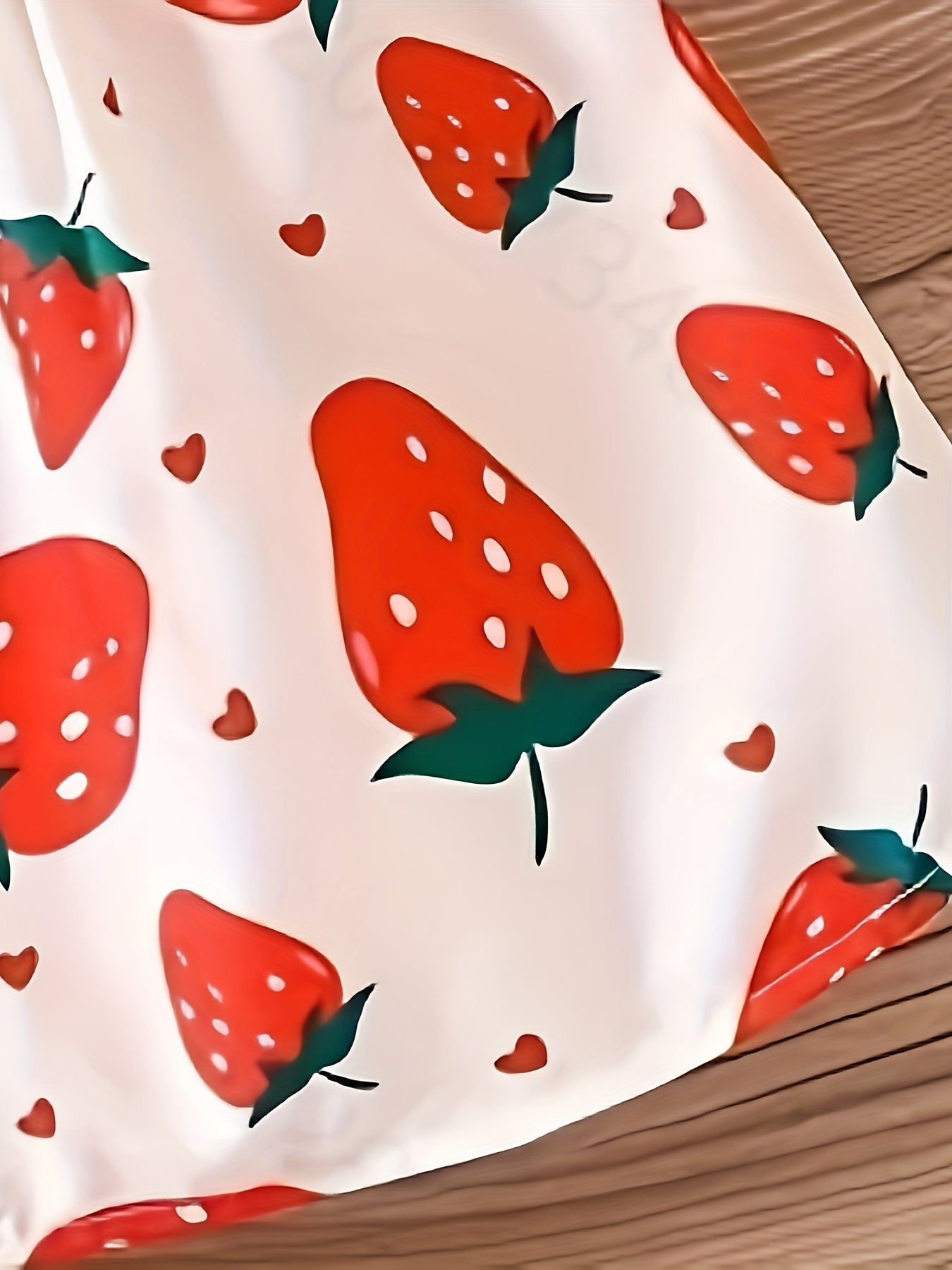 Baby Girl Dress Set with Fruit Cartoon Print Summer Casual Midi Dress and Hat