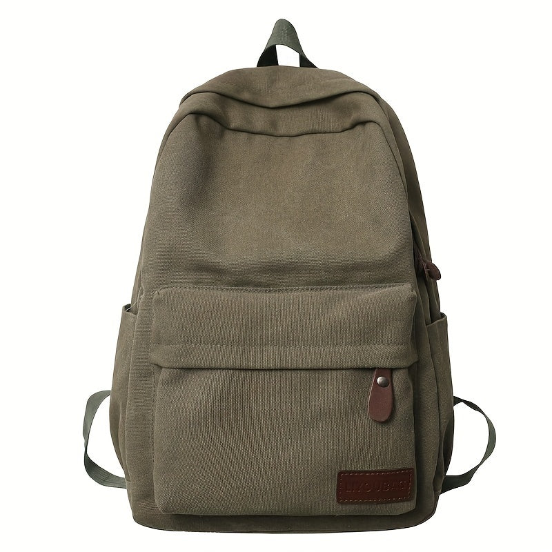 Canvas Backpack for Men Women with Adjustable Straps Fits 15-Inch Laptop for School Travel Work