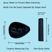 Set de bandeja medidora de granos de café negro y botella de spray de agua para amantes del café