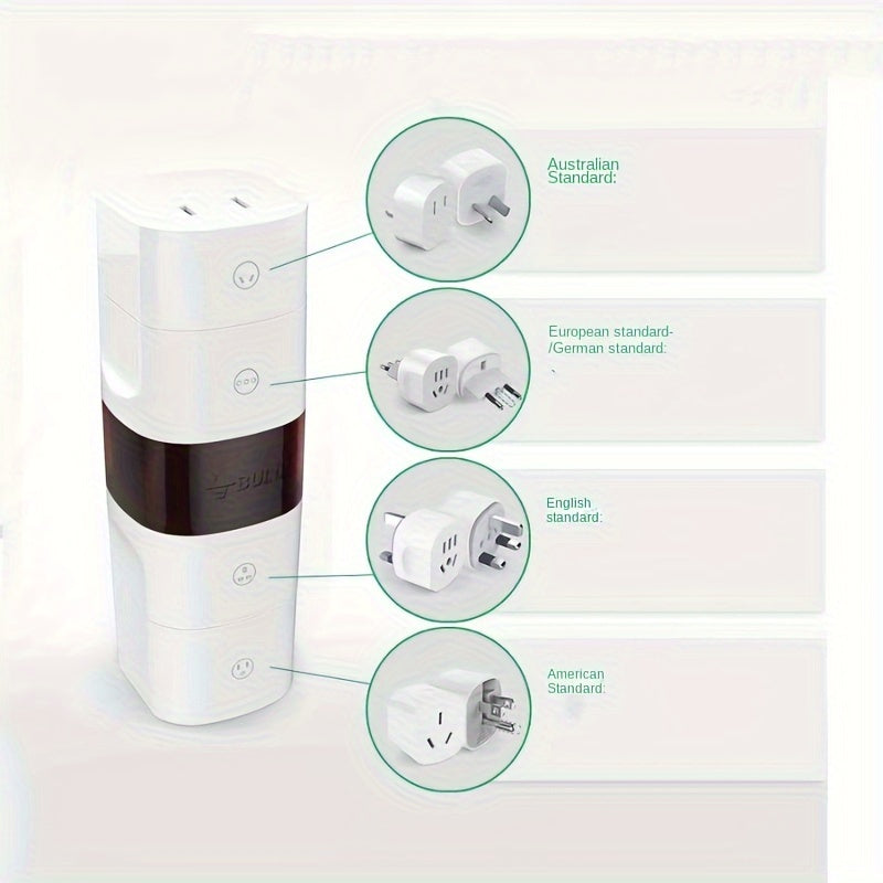 Adaptador de corriente universal para viajes con enchufes US UK EU AU 85V-265V sin batería
