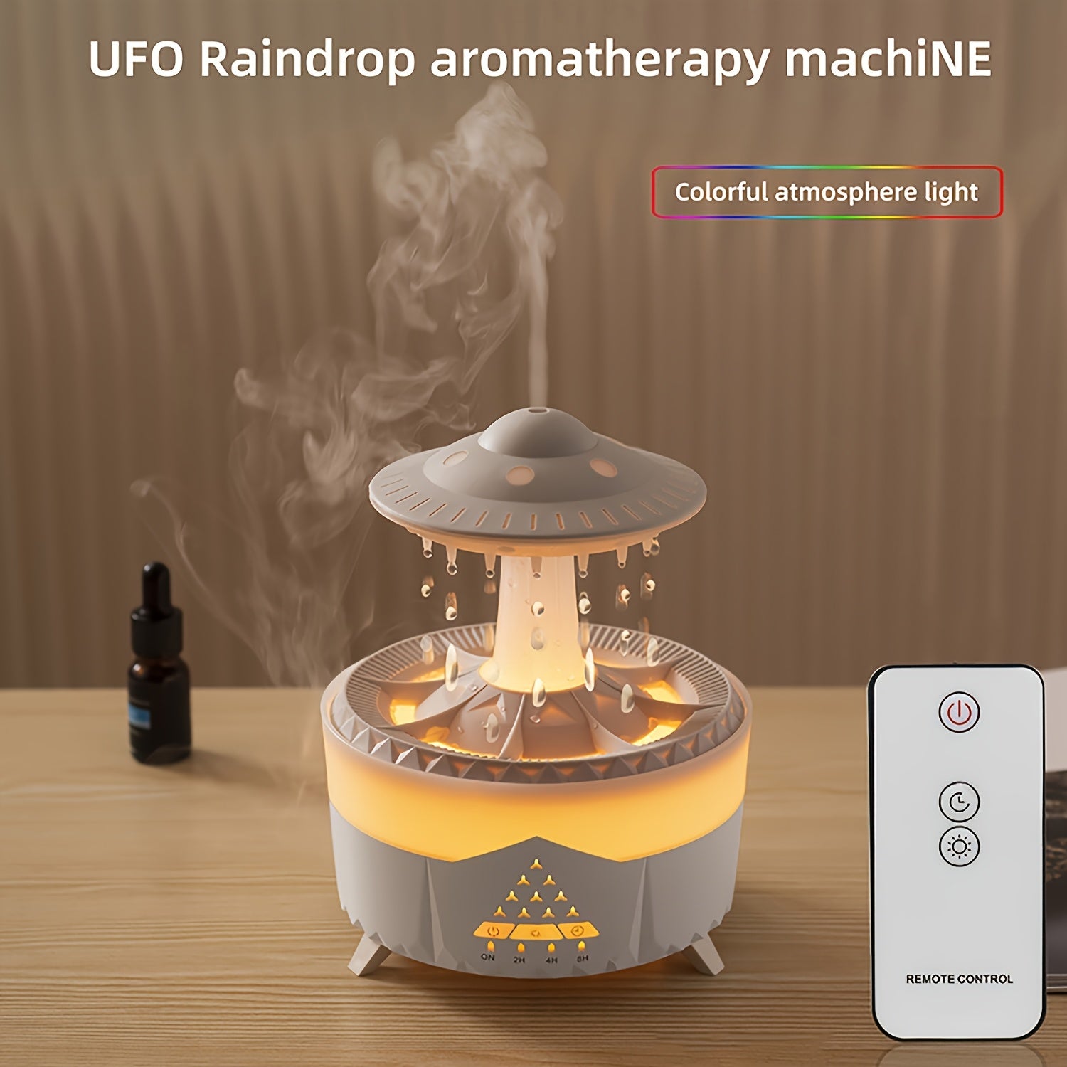 Aromatherapy Diffuser with Remote Control Essential Oil Compatibility Night Light Water-Resistant Large Capacity