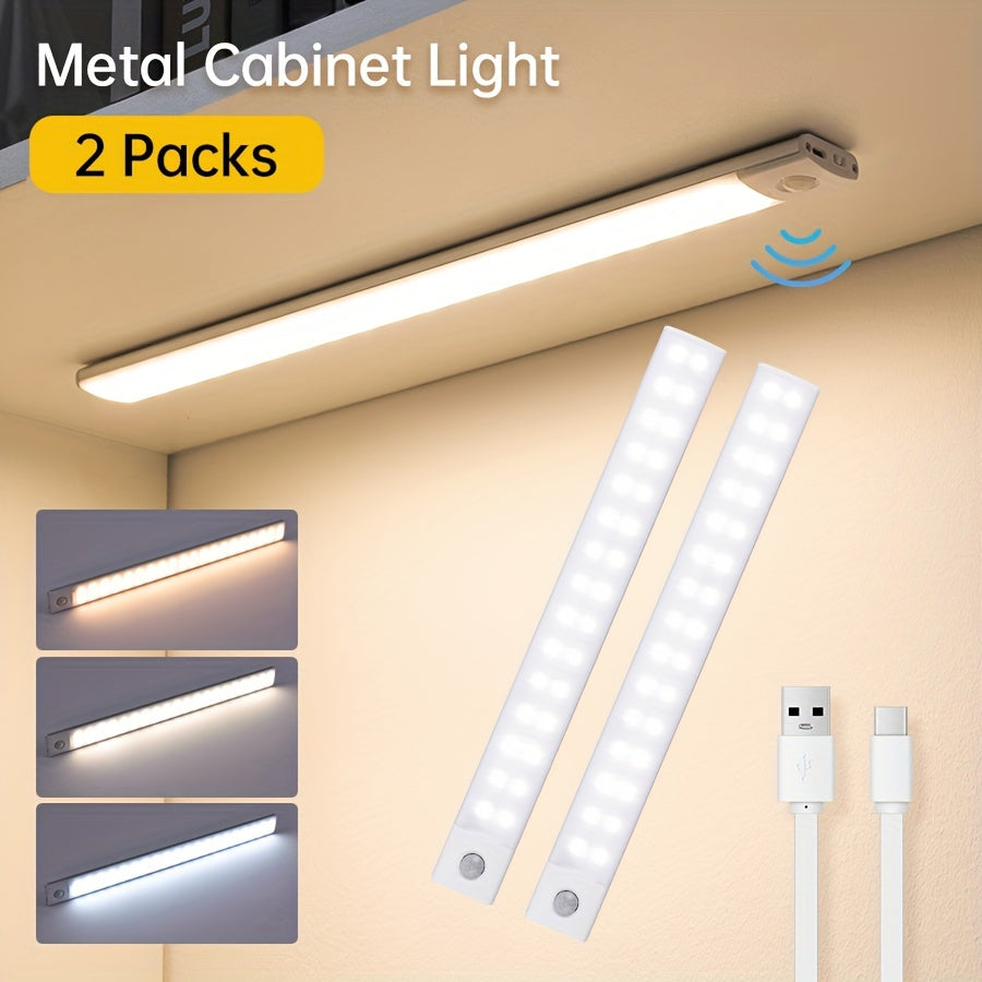LED Cabinet Light with Infrared Sensor USB Rechargeable Metal Construction