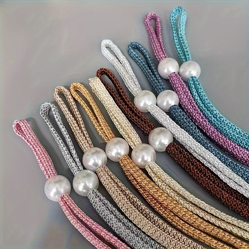 2 ta sozlanadigan bog'lovchi lenta parda bog'ichlari to'plami, uy, ofis va mehmonxona deraza bezaklari uchun ideal; zamonaviy va qulay parda kliplari