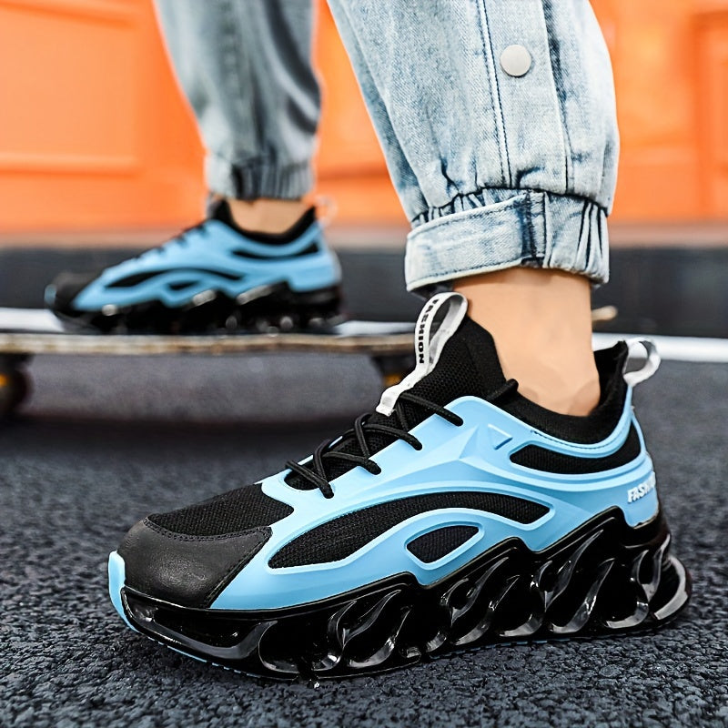 Men's Running Shoes Breathable Mesh Athletic Sneakers Lace-Up TPU Sole Casual