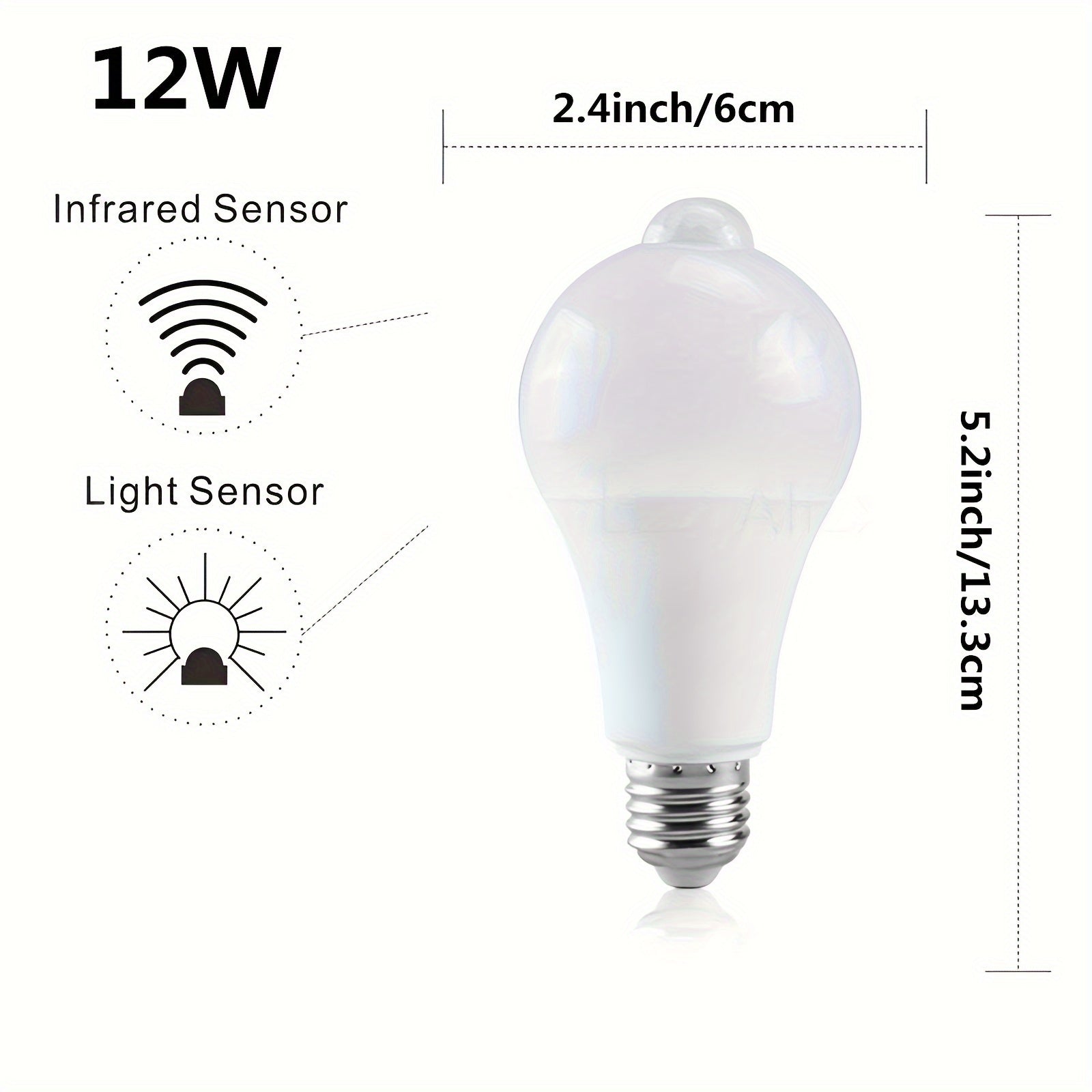Human Body Sensing LED Light Bulb with Infrared Sensor for Indoor Ceiling Lighting