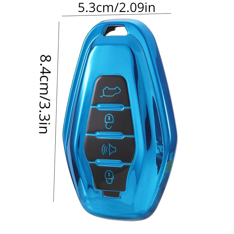 Car Key Fob Cover TPU Durable Stylish Shell with Emblem for SUV