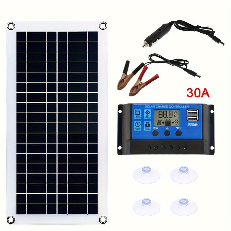 Kit de panel solar portátil 12V 18V carga USB para autocaravana, camper y coche