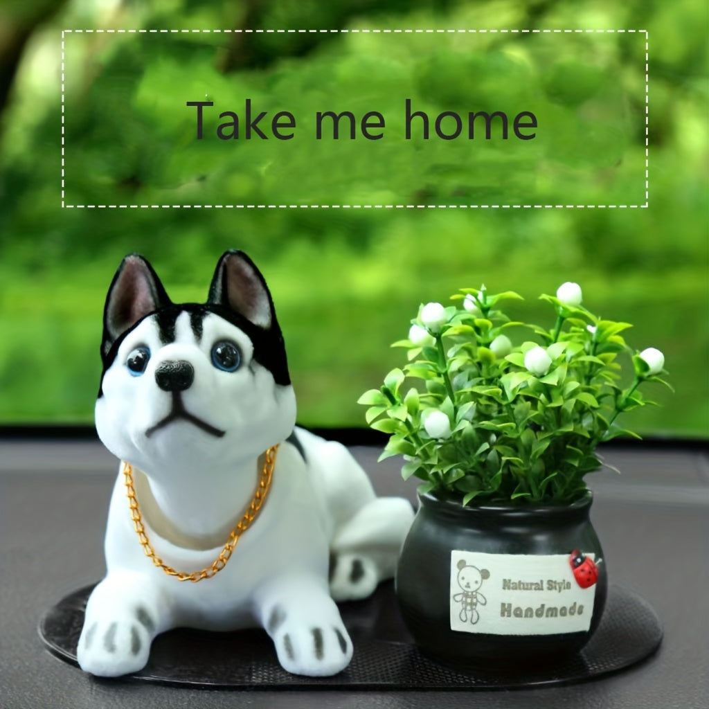 Dog Car Dashboard Decor Resin Pet Figurine Creative Vehicle Accessory