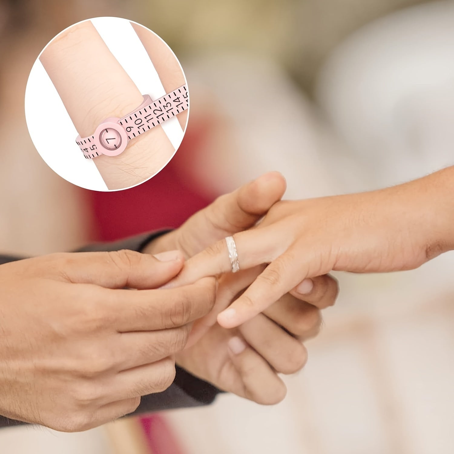 Pink Reusable Ring Sizer Tool for Measuring Finger Sizes 1-17 USA