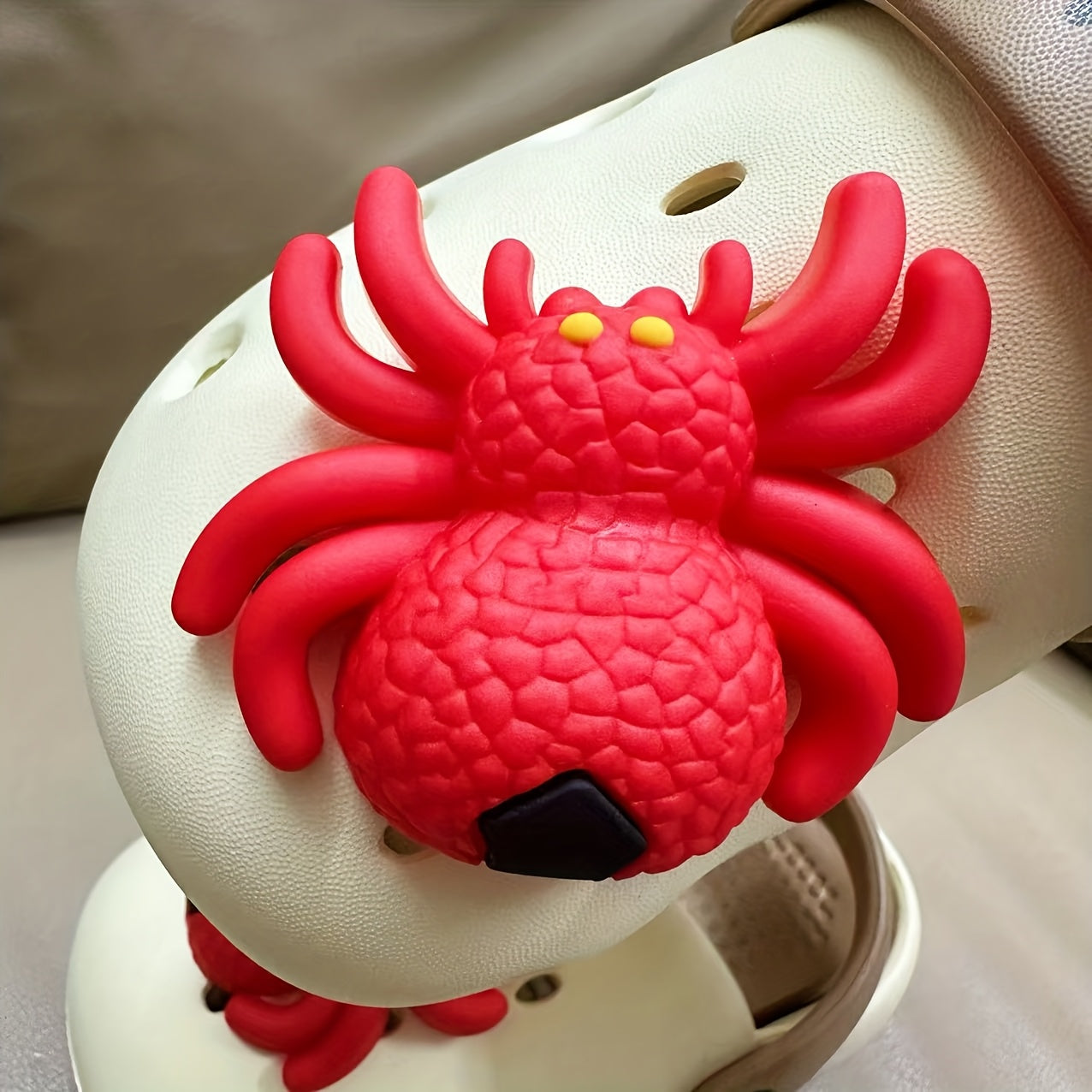 Women's Hole Shoes with 3D Floral Buckles and Spider Accessories