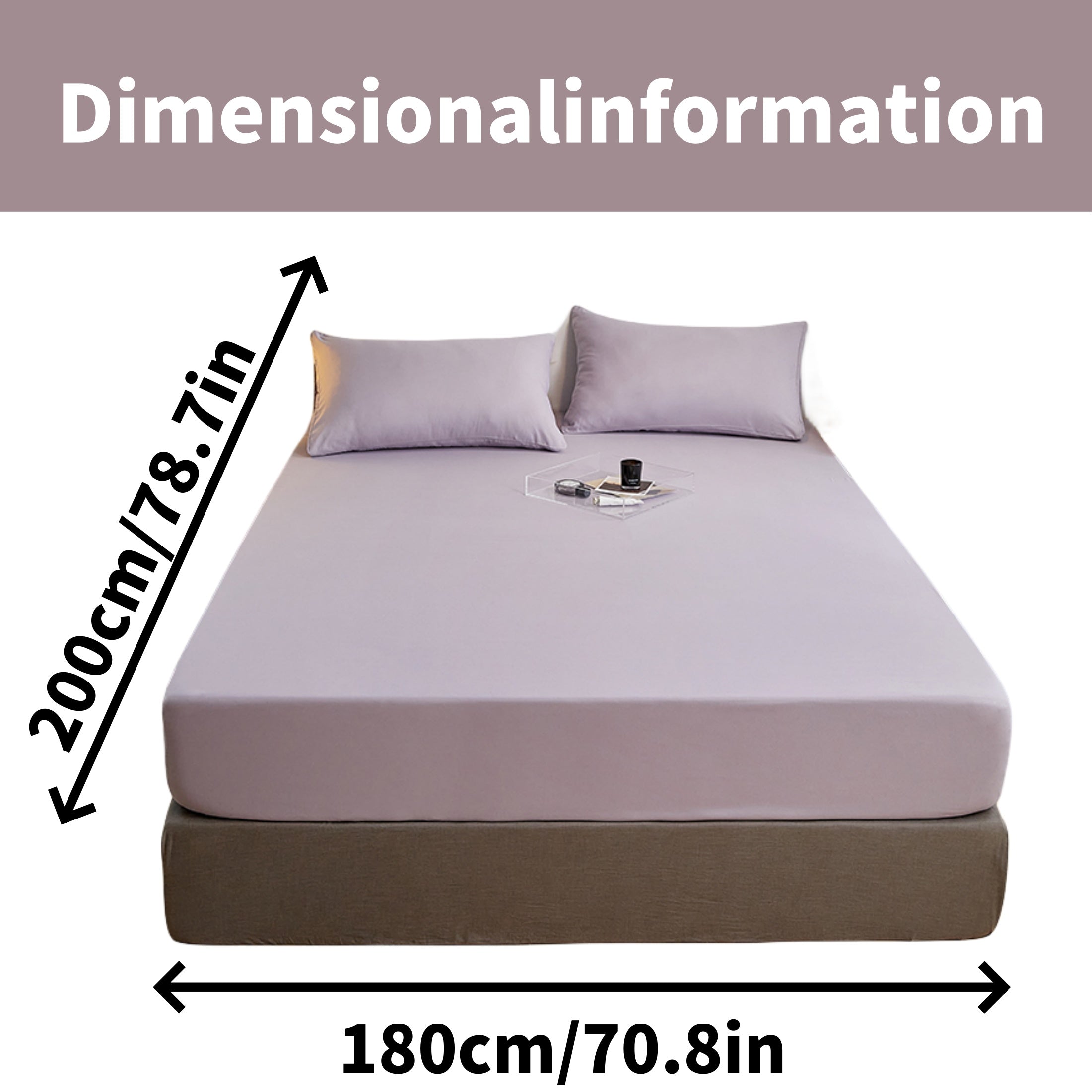 Juego de sábanas ajustadas de poliéster cepillado con 2 fundas de almohada, con bolsillo profundo, ropa de cama