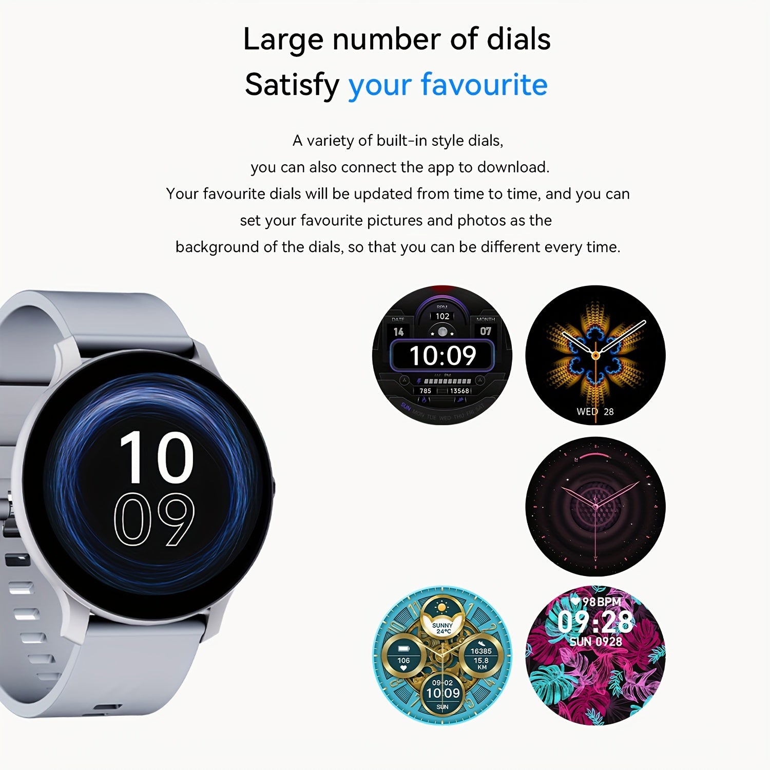 2024 Touch Screen Smartwatch with Calls Texts 100+ Exercise Modes Pedometer