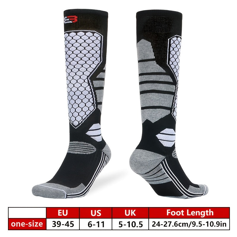 Men's Thickened Long Tube Motorcycle Socks Sports Sweat-Absorbent Warm