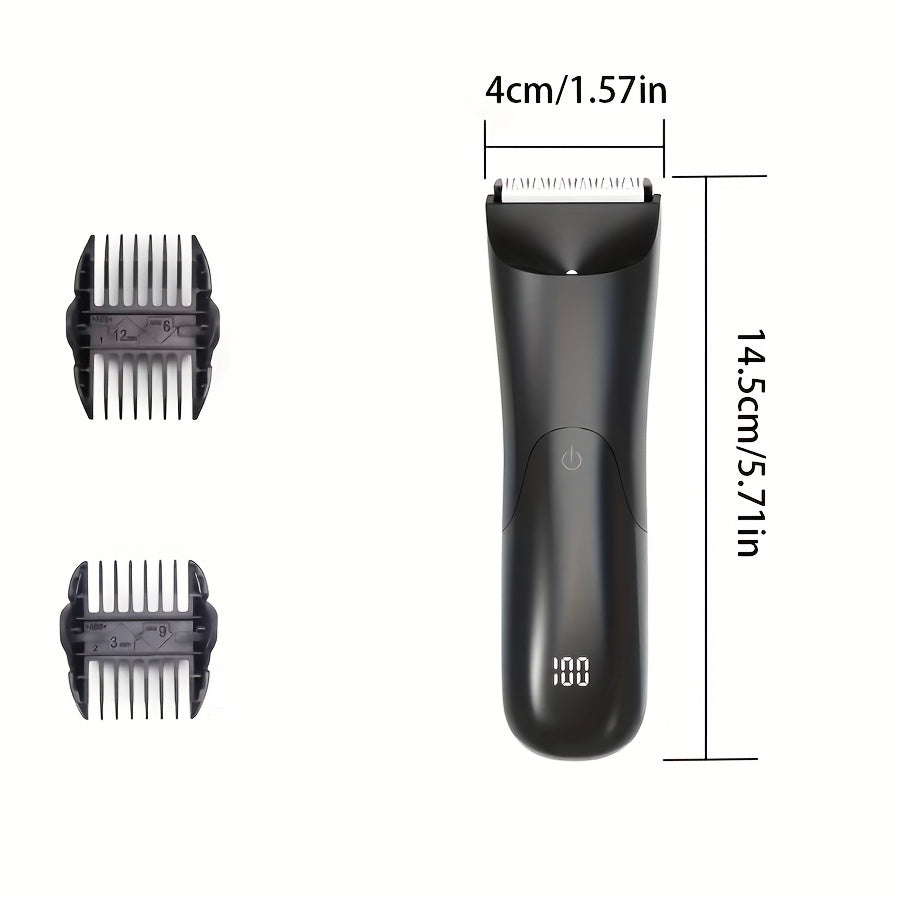 Men's Electric Trimmer with Ceramic Blade USB Rechargeable for Body and Grooming