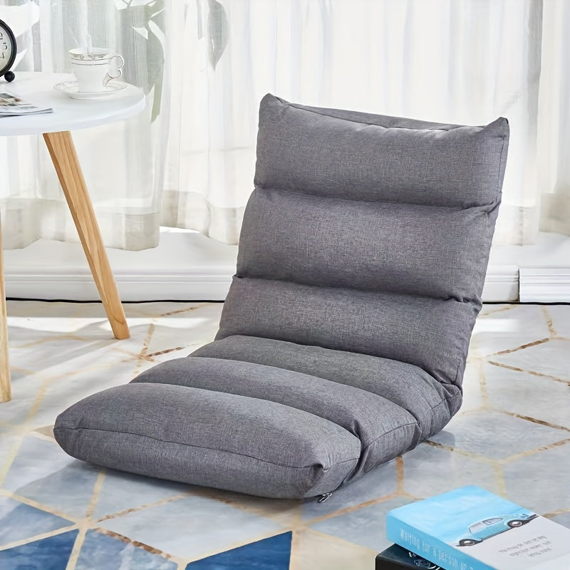 Foldable Linen Bean Bag Chair with 5 Adjustable Positions for Reading Living Room Bedroom Study