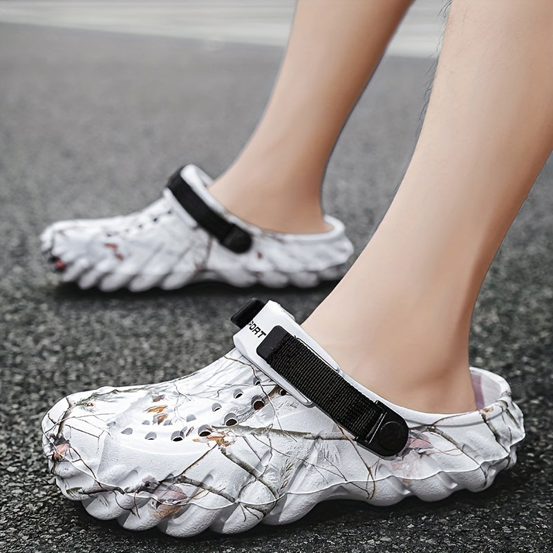 Erkaklar uchun uslubiy yozgi qopqoq, naqshli EVA materialdan tayyorlangan, plyaj uchun sozlanadigan kamar.