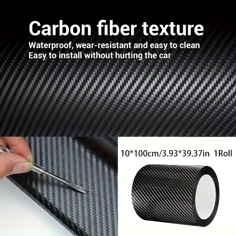 Protector de borde de puerta de fibra de carbono nano 3D universal 1m cinta a prueba de agua y arañazos