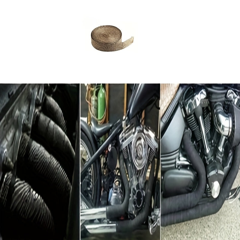 High-Temperature Exhaust Wrap Fiberglass Heat Insulation Tape 2m Brown