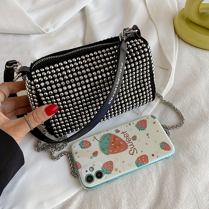 Women's Corduroy Messenger Bag with Black Diamond Pattern Zipper Closure Edge Painted