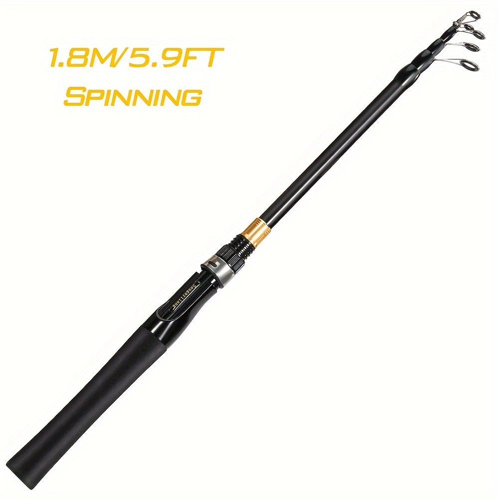 Telescopic Carbon Fiber Fishing Rod 1.8-2.4m Saltwater Freshwater EVA Handle