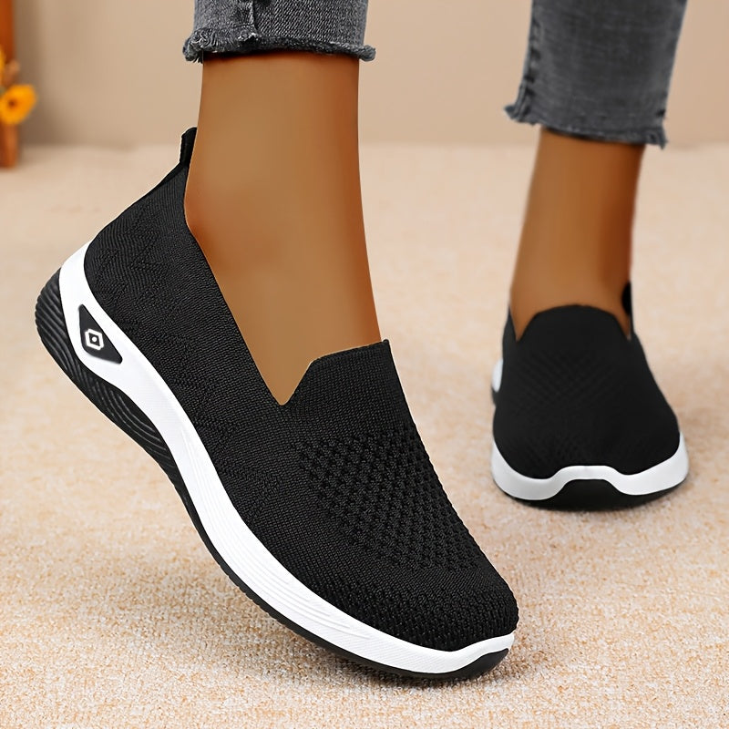 Women's Breathable Mesh Slip-On Sneakers Casual Olive Green Low Top Shoes