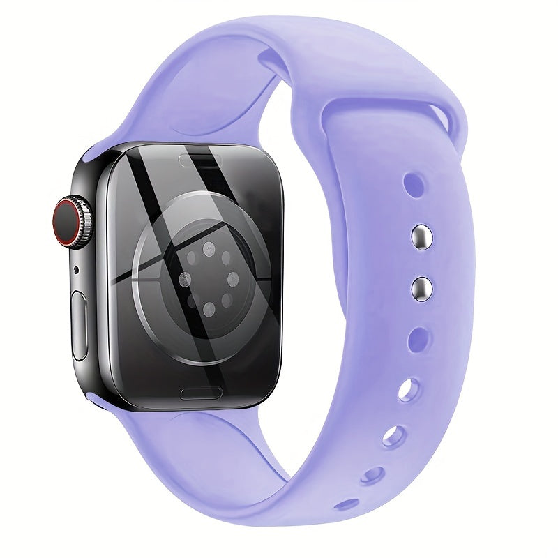 Silicone Sport Watch Band Compatible with Apple Watch Series 1-10 38mm 40mm 41mm 42mm 44mm 45mm 49mm Adjustable Fit