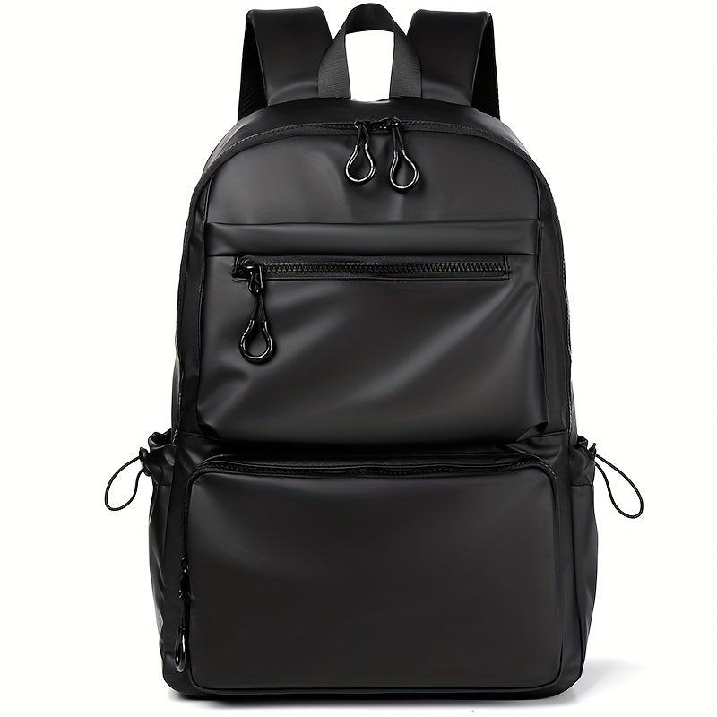 Men's 14-Inch Polyester Laptop Backpack for Travel Casual and School Black