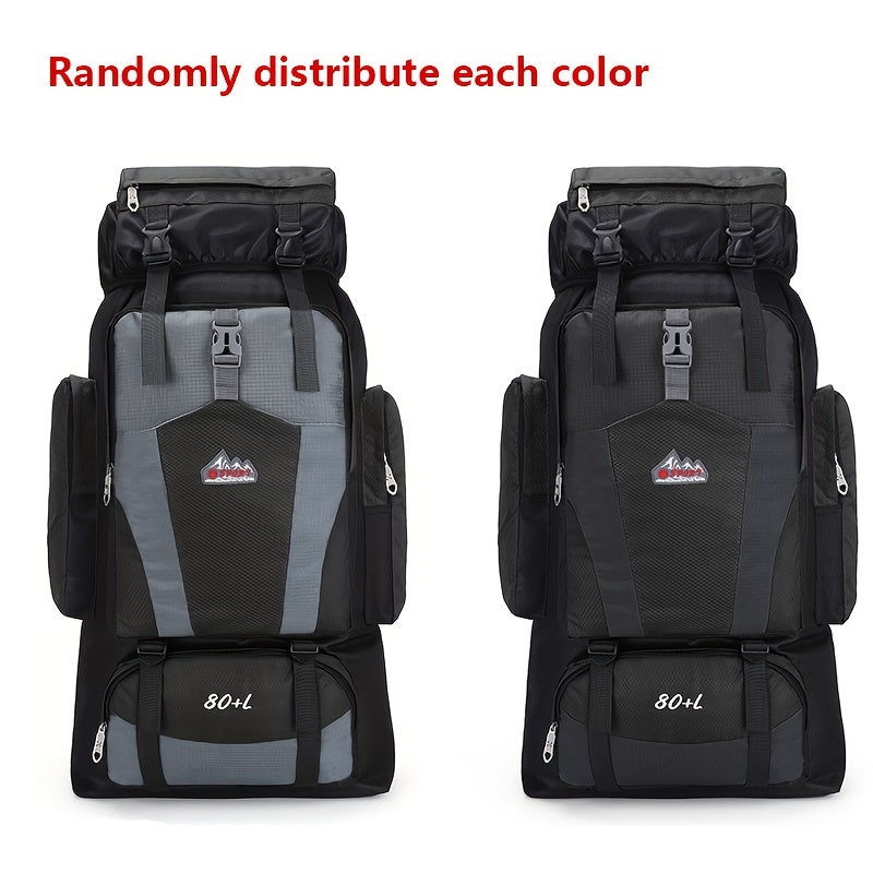 Large 80L Hiking Backpack for Men and Women Lightweight Nylon Casual with Multiple Pockets