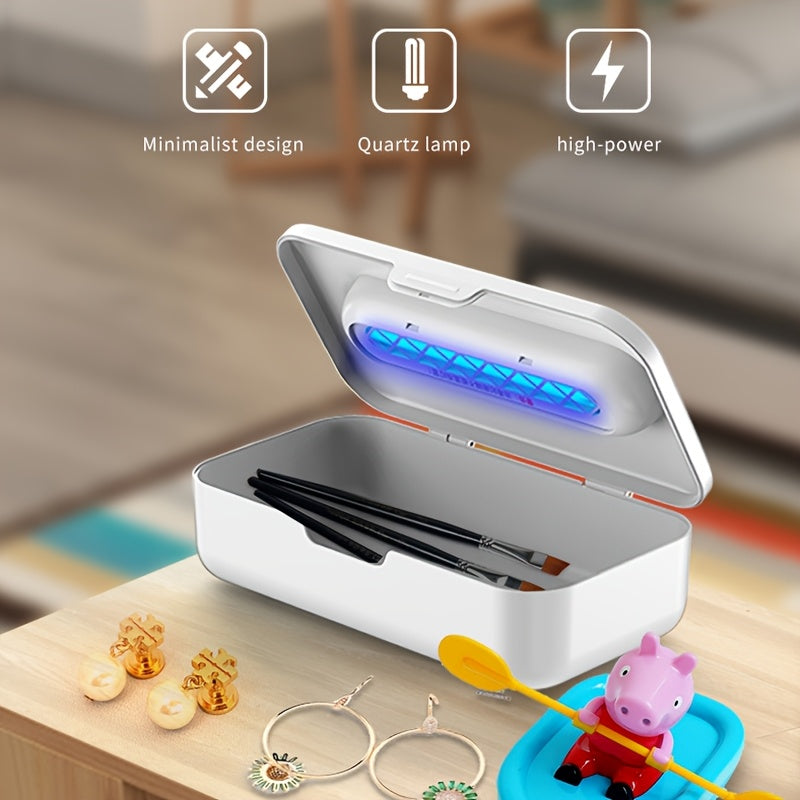 UV Ozone Cleaner Lamp with Detachable Tube 360° Sterilization Rechargeable White