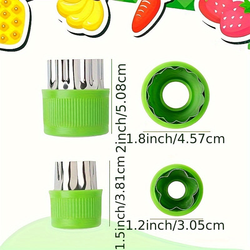 Set of 9 Stainless Steel Mini Vegetable Cutter Shapes for Baking and Food Decorating