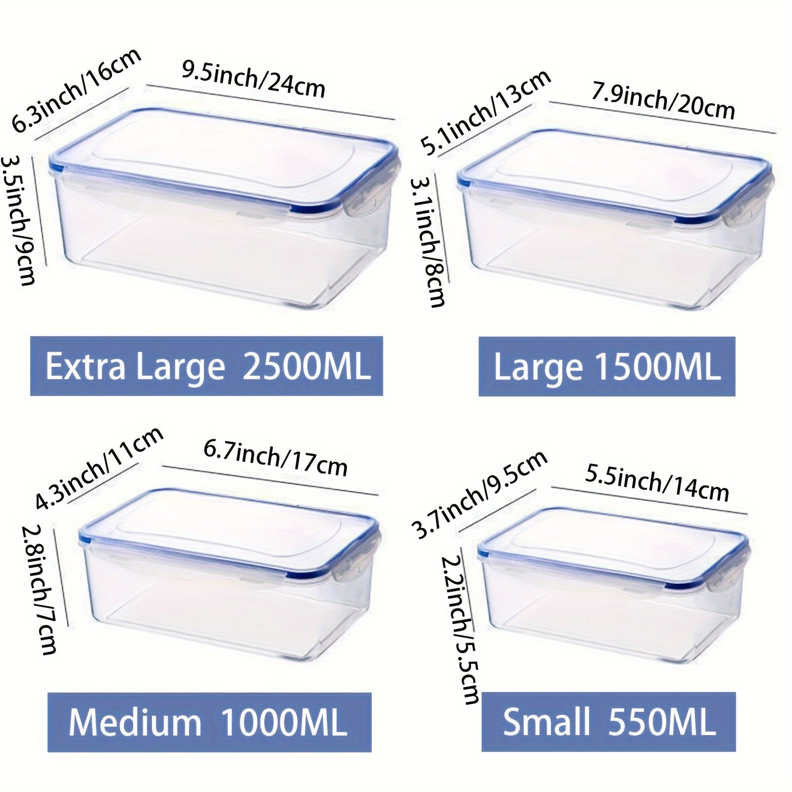 Прозрачный пластиковый контейнер для хранения продуктов, большой герметичный влагонепроницаемый для зерна