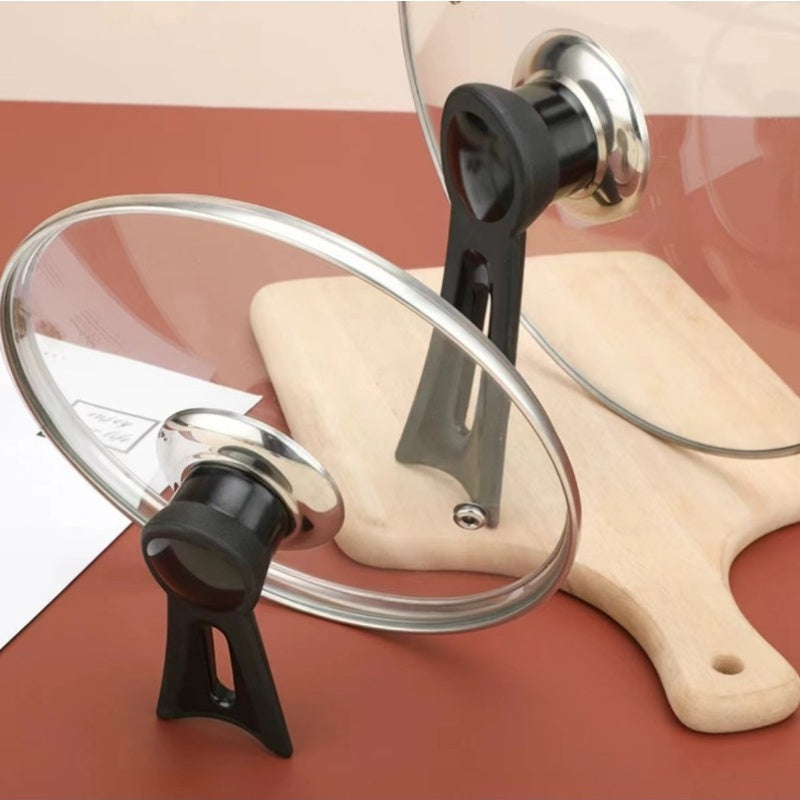 Mango de bakelita con soporte de plástico de diseño ergonómico, perla superior, orejas para tapas