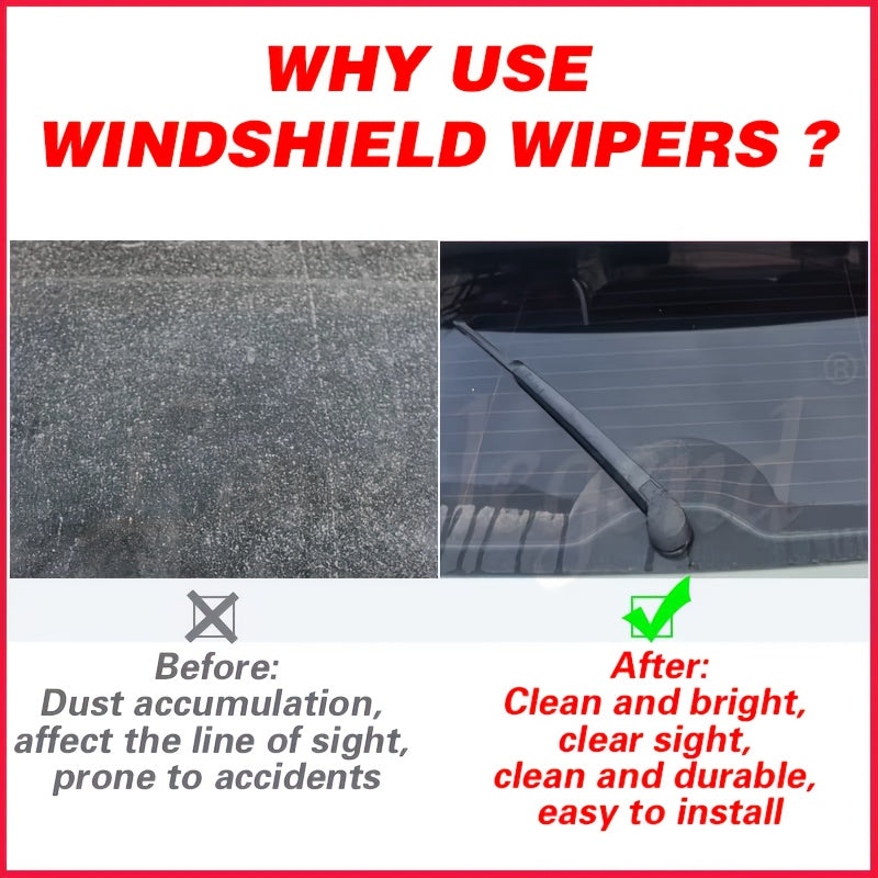 14-Inch Rear Wiper Blade for SUVs and Cars, Universal Fit, Durable Rubber